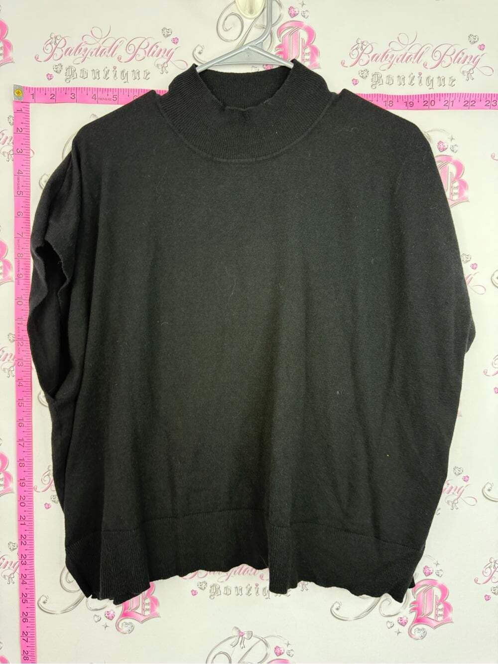 Max Studio T-shirt knit top Black Turtleneck Sweater